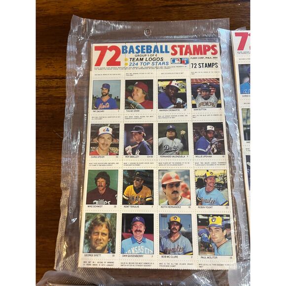 1983 Fleer Baseball Stamp Complete Set Of 4 Sheets With 288 Stamps-Fact-Sealed - Picture 5 of 5